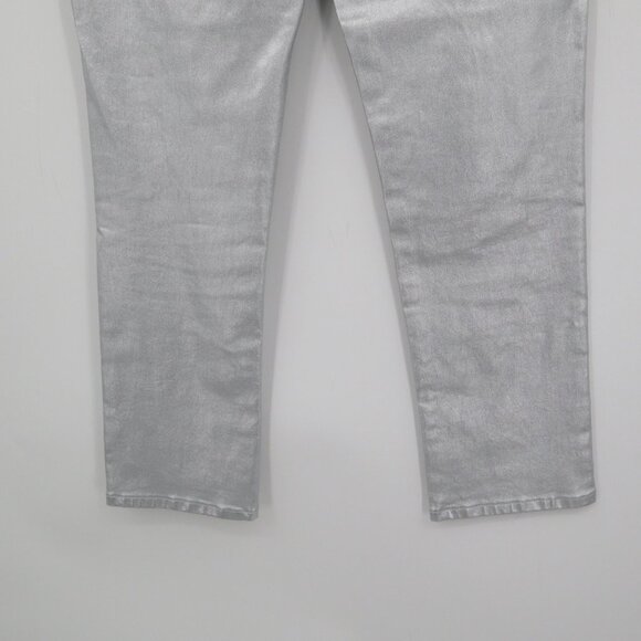 Boston Proper Metallic Pants Women 10 Silver Festive Holiday Party Night Out - Picture 10 of 16